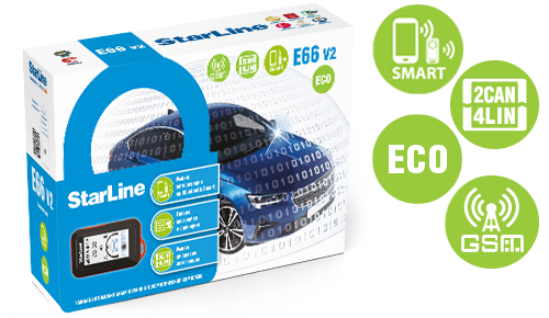 Автосигнализация STARLINE E66v2 BT GSM ECO (2CAN+4LIN)