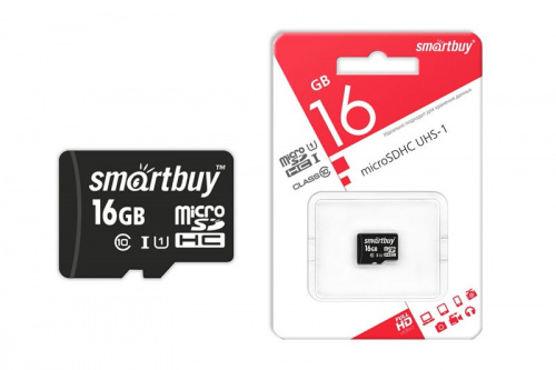 Карта памяти MicroSDHC 16 Gb SmartBuy class 10